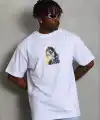 Erkek Baskılı T-Shirt Kısa Kol Bisiklet Yaka Regular Fit Tişört - Beyaz