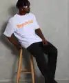 Erkek Baskılı T-Shirt Kısa Kol Bisiklet Yaka Regular Fit Tişört - Beyaz