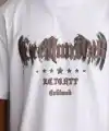 Erkek Baskılı T-Shirt Kısa Kol Bisiklet Yaka Regular Fit Tişört - Beyaz