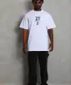 Erkek Baskılı T-Shirt Kısa Kol Bisiklet Yaka Regular Fit Tişört - Beyaz