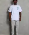 Erkek Baskılı T-Shirt Kısa Kol Bisiklet Yaka Regular Fit Tişört - Beyaz