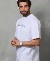 Erkek Baskılı T-Shirt Kısa Kol Bisiklet Yaka Regular Fit Tişört - Beyaz