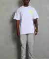 Erkek Baskılı T-Shirt Kısa Kol Bisiklet Yaka Regular Fit Tişört - Beyaz