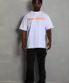 Erkek Baskılı T-Shirt Kısa Kol Bisiklet Yaka Regular Fit Tişört - Beyaz