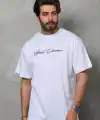 Erkek Baskılı T-Shirt Kısa Kol Bisiklet Yaka Regular Fit Tişört - Beyaz