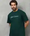 Erkek Baskılı T-Shirt Kısa Kol Bisiklet Yaka Regular Fit Tişört - Çağla Yeşili