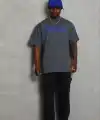 Erkek Baskılı T-Shirt Kısa Kol Bisiklet Yaka Regular Fit Tişört - Füme