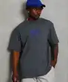 Erkek Baskılı T-Shirt Kısa Kol Bisiklet Yaka Regular Fit Tişört - Füme