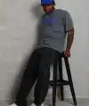 Erkek Baskılı T-Shirt Kısa Kol Bisiklet Yaka Regular Fit Tişört - Füme
