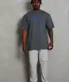 Erkek Baskılı T-Shirt Kısa Kol Bisiklet Yaka Regular Fit Tişört - Füme