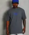 Erkek Baskılı T-Shirt Kısa Kol Bisiklet Yaka Regular Fit Tişört - Füme