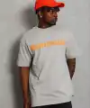 Erkek Baskılı T-Shirt Kısa Kol Bisiklet Yaka Regular Fit Tişört - Gri
