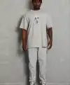 Erkek Baskılı T-Shirt Kısa Kol Bisiklet Yaka Regular Fit Tişört - Gri