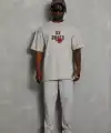 Erkek Baskılı T-Shirt Kısa Kol Bisiklet Yaka Regular Fit Tişört - Gri