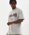 Erkek Baskılı T-Shirt Kısa Kol Bisiklet Yaka Regular Fit Tişört - Gri