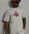 Erkek Baskılı T-Shirt Kısa Kol Bisiklet Yaka Regular Fit Tişört - Gri