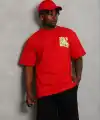 Erkek Baskılı T-Shirt Kısa Kol Bisiklet Yaka Regular Fit Tişört - Kırmızı