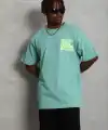 Erkek Baskılı T-Shirt Kısa Kol Bisiklet Yaka Regular Fit Tişört - Mint Yeşili