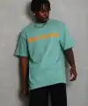 Erkek Baskılı T-Shirt Kısa Kol Bisiklet Yaka Regular Fit Tişört - Mint Yeşili