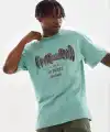 Erkek Baskılı T-Shirt Kısa Kol Bisiklet Yaka Regular Fit Tişört - Mint Yeşili