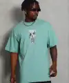 Erkek Baskılı T-Shirt Kısa Kol Bisiklet Yaka Regular Fit Tişört - Mint Yeşili