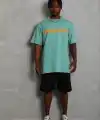 Erkek Baskılı T-Shirt Kısa Kol Bisiklet Yaka Regular Fit Tişört - Mint Yeşili