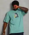 Erkek Baskılı T-Shirt Kısa Kol Bisiklet Yaka Regular Fit Tişört - Mint Yeşili