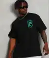 Erkek Baskılı T-Shirt Kısa Kol Bisiklet Yaka Regular Fit Tişört - Siyah