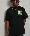 Erkek Baskılı T-Shirt Kısa Kol Bisiklet Yaka Regular Fit Tişört - Siyah