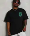 Erkek Baskılı T-Shirt Kısa Kol Bisiklet Yaka Regular Fit Tişört - Siyah
