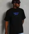 Erkek Baskılı T-Shirt Kısa Kol Bisiklet Yaka Regular Fit Tişört - Siyah
