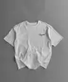 Erkek Baskılı T-Shirt Kısa Kol Bisiklet Yaka Regular Fit Yazlık Tişört -  Beyaz