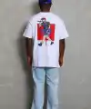 Erkek Baskılı Tişört Kısa Kol Bisiklet Yaka Oversize T-Shirt - Beyaz