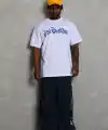 Erkek Baskılı Tişört Kısa Kol Bisiklet Yaka Oversize T-Shirt - Beyaz