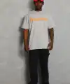 Erkek Baskılı Tişört Kısa Kol Bisiklet Yaka Oversize T-Shirt - Gri