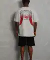 Erkek Baskılı Tişört Kısa Kol Bisiklet Yaka Oversize T-Shirt - Gri