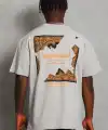 Erkek Baskılı Tişört Kısa Kol Bisiklet Yaka Oversize T-Shirt - Gri