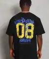 Erkek Baskılı Tişört Kısa Kol Bisiklet Yaka Oversize T-Shirt - Siyah