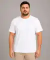 Erkek Battal Big Size Basic Tişört Bisiklet Yaka Rahat Kalıp T-Shirt - Beyaz