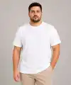 Erkek Battal Big Size Basic Tişört Bisiklet Yaka Rahat Kalıp T-Shirt - Beyaz