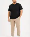 Erkek Battal Big Size Basic Tişört Bisiklet Yaka Rahat Kalıp T-Shirt - Siyah