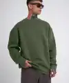 ERKEK Bisikilet Yaka 3 İplik Pamuklu SweatShirt - Haki