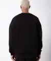 ERKEK Bisikilet Yaka 3 İplik Pamuklu SweatShirt - Siyah
