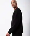 ERKEK Bisikilet Yaka 3 İplik Pamuklu SweatShirt - Siyah