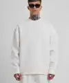 ERKEK Bisikilet Yaka 3 plik Pamuklu SweatShirt - Beyaz
