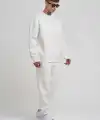 ERKEK Bisikilet Yaka 3 plik Pamuklu SweatShirt - Beyaz