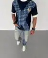 ERKEK Bisiklet Yaka Baskılı Kısa kol Oversize T-Shirt - Siyah
