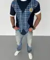 ERKEK Bisiklet Yaka Baskılı Kısa kol Oversize T-Shirt - Siyah