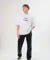 Erkek Bisiklet Yaka Baskılı Kısa kol T-Shirt - Beyaz