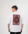 Erkek Bisiklet Yaka Baskılı Kısa kol T-Shirt - Beyaz